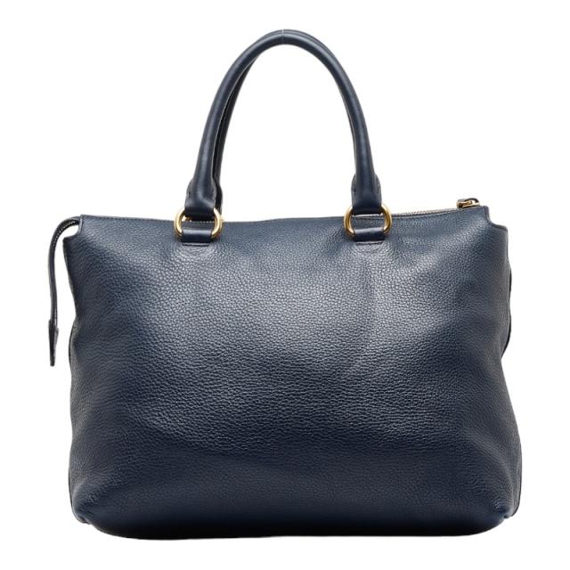 プラダ ハンドバッグ ショルダーバッグ 2WAY 1BA063 ネイビー ゴールド レザー レディース PRADA 【中古】_3