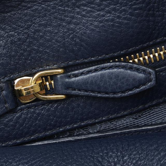 プラダ ハンドバッグ ショルダーバッグ 2WAY 1BA063 ネイビー ゴールド レザー レディース PRADA 【中古】_7