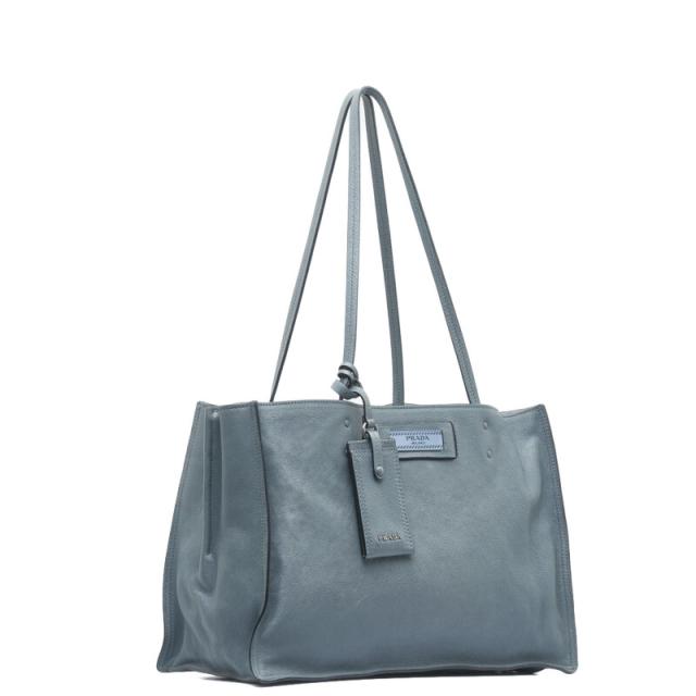 プラダ エティット ショルダーバッグ トートバッグ 1BG122 ブルー レザー レディース PRADA 【中古】_1