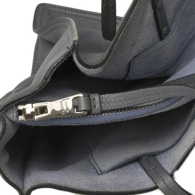 プラダ エティット ショルダーバッグ トートバッグ 1BG122 ブルー レザー レディース PRADA 【中古】_6
