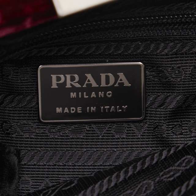 プラダ がま口 シルバー金具 ハンドバッグ ベロア レディース PRADA 【214-18354】