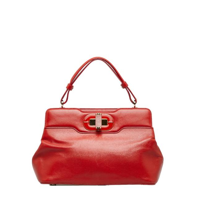 ブルガリ イザベラ ロッセリーニ ハンドバッグ ショルダーバッグ 2WAY レッド レザー レディース BVLGARI 【中古】_1