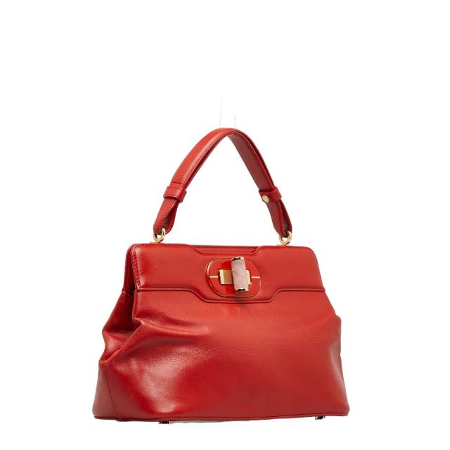 ブルガリ イザベラ ロッセリーニ ハンドバッグ ショルダーバッグ 2WAY レッド レザー レディース BVLGARI 【中古】_2