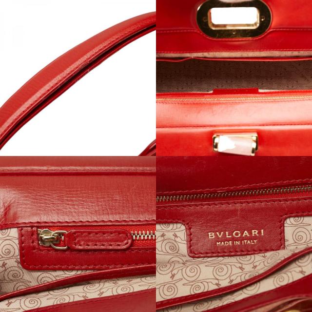 ブルガリ イザベラ ロッセリーニ ハンドバッグ ショルダーバッグ 2WAY レッド レザー レディース BVLGARI 【中古】_8