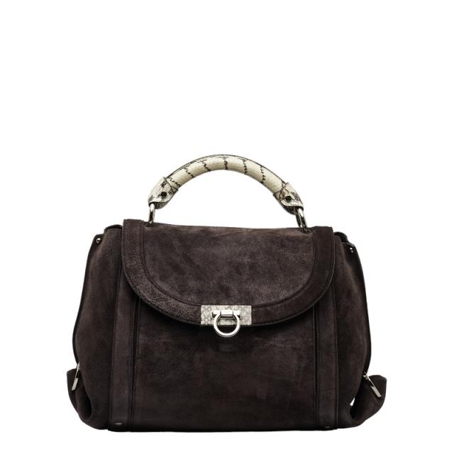 サルヴァトーレフェラガモ ソフィア ハンドバッグ ガンチーニ サルヴァトーレフェラガモ ガンチーニ ソフィア パイソン シルバー金具