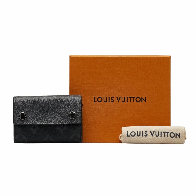 LOUIS VUITTON ルイヴィトン エクリプス リバース ディスカバリー コンパクトウォレット 三つ折り財布 ブラック PVC by