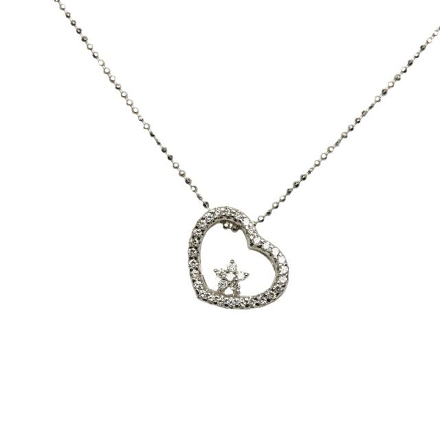 ポンテヴェキオ K18WG ホワイトゴールド ダイヤ0.45ct ハート モチーフ ペンダントネックレス レディース Ponte Vecchio 中古の通販は