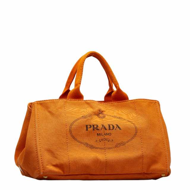 PRADA プラダ キャンバス トートバッグ オレンジ - トートバッグ