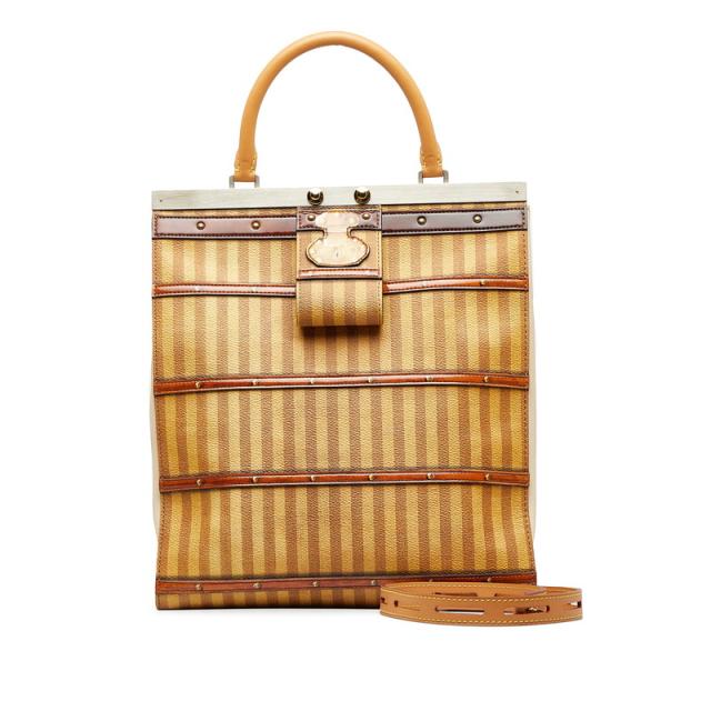 ルイ ヴィトン クラウンフレームGM トランク柄 伊勢丹限定 ハンドバッグ ショルダーバッグ 2WAY M52744 ブラウン PVC レザー   【中古】