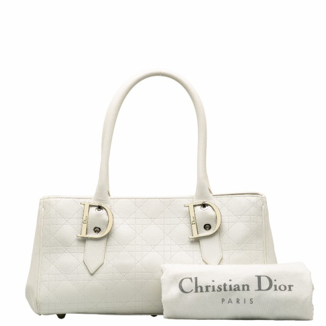 ディオール カナージュ トートバッグ ハンドバッグ ホワイト レザー レディース Dior 【中古】