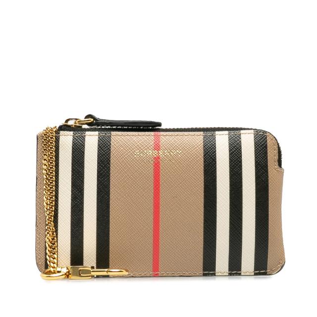 バーバリー チェック ケース ベージュ マルチカラー PVC レザー レディース BURBERRY 【中古】