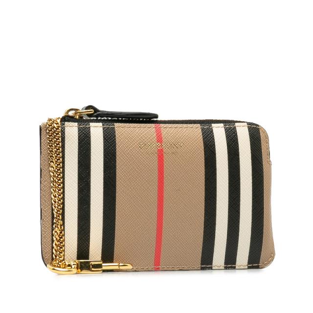 バーバリー チェック コインケース ベージュ マルチカラー PVC レザー レディース BURBERRY 【中古】_1