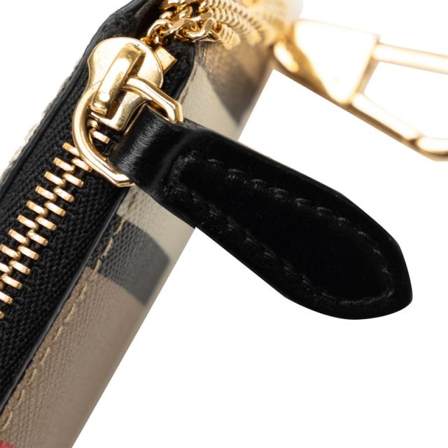 バーバリー チェック コインケース ベージュ マルチカラー PVC レザー レディース BURBERRY 【中古】_4