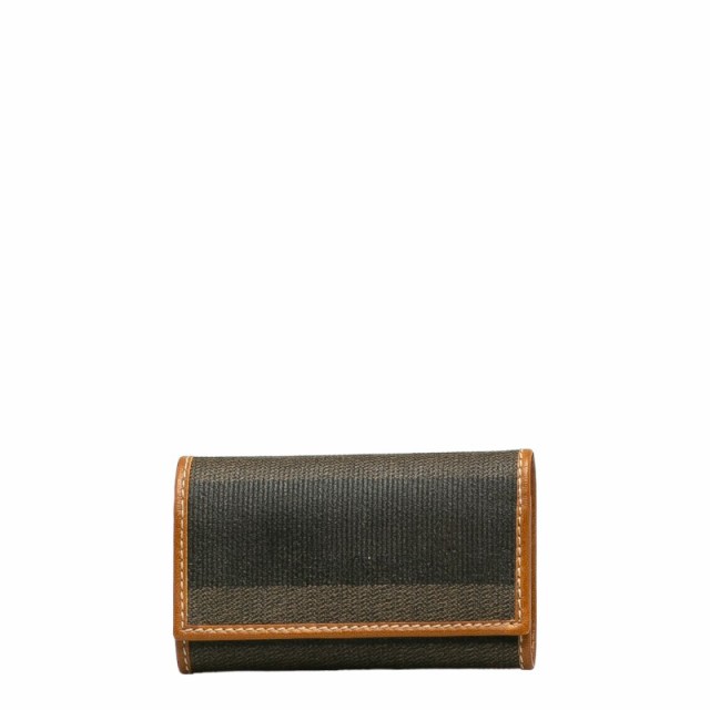 フェンディ ペカン 6連 キーケース キーホルダー 10163 ブラック ブラウン PVC レザー レディース FENDI 【中古】