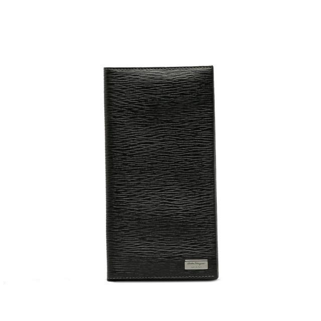 サルヴァトーレフェラガモ 二つ折り長財布 ブラック レザー  Salvatore Ferragamo 【中古】 17,100円
