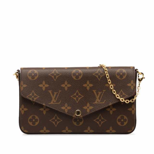 ルイ ヴィトン モノグラム ポシェットフェリシー チェーン ショルダーバッグ M81896 ブラウン PVC レザー LOUIS VUITTON 【中古】