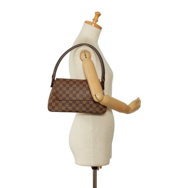 ルイ ヴィトン ダミエ ミニ ルーピング スペシャルオーダー ハンドバッグ ショルダーバッグ N51148 ブラウン PVC LOUIS VUITTON【中古】_9