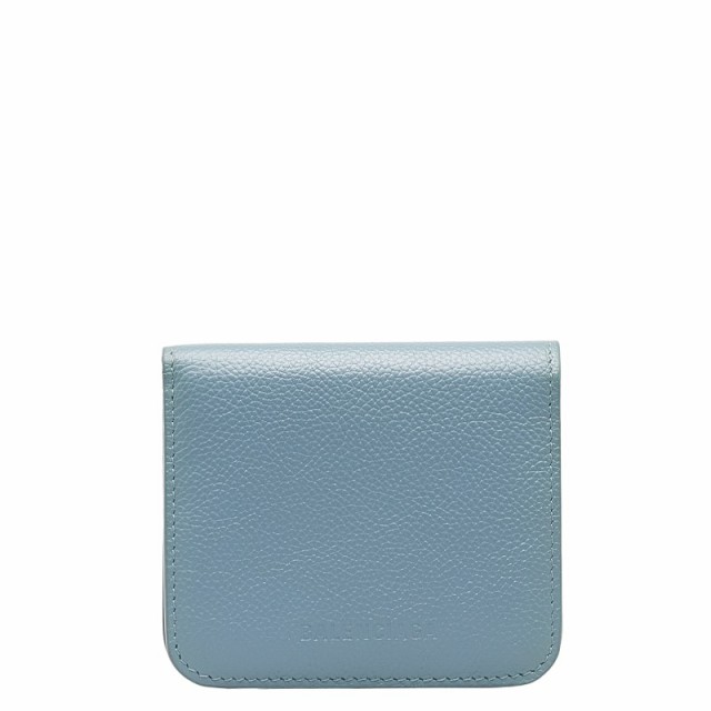 バレンシアガ エッセンシャル ミニ ウォレット 二つ折り財布 658340 ブルー レザー レディース BALENCIAGA 【中古】の通販は