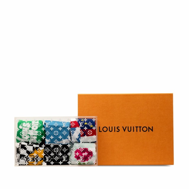 ルイ ヴィトン ショセット セットアーカイブ 靴下 靴下入り MP3136 ブラック グリーン マルチカラー コットン LOUIS VUITTON 【中古】