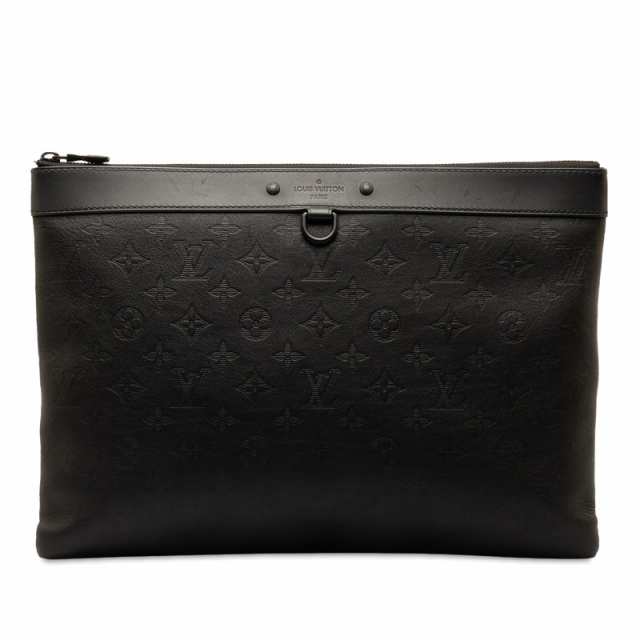 ルイ ヴィトン モノグラム シャドウ ポシェットディスカバリーGM クラッチバッグ セカンドバッグ ブラック LOUIS VUITTON 【中古】