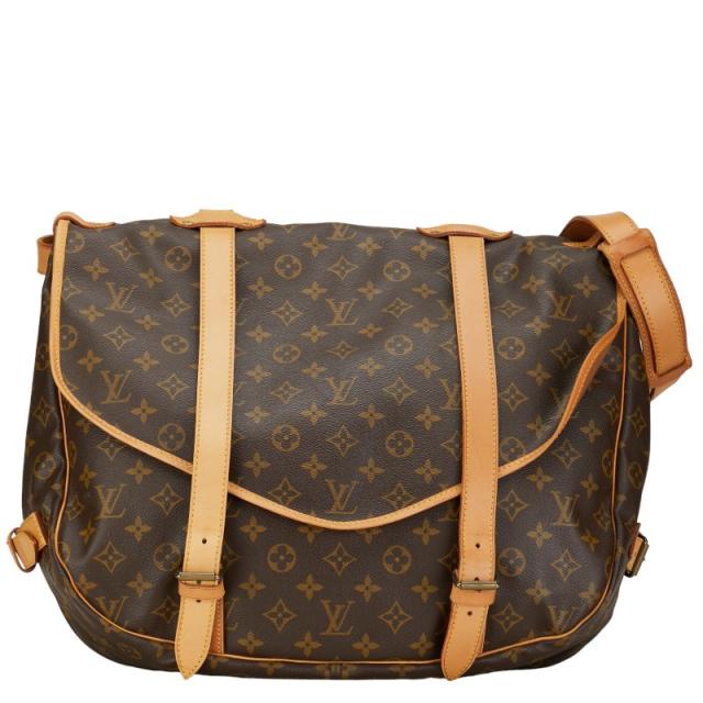 ルイ ヴィトン モノグラム ソミュール43 斜め掛け ショルダーバッグ M42252 ブラウン PVC レザー レディース LOUIS VUITTON 【中古】の通販は