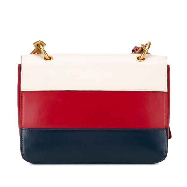 グッチ クイーンマーガレット ビー ハチ 蜂 トリコロール ショルダーバッグ 476542 ホワイト レッド ネイビー レザー GUCCI 【中古】_2
