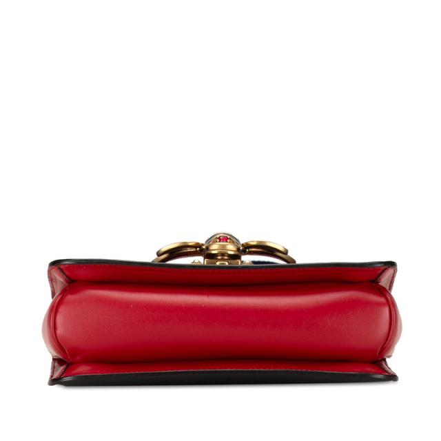 グッチ クイーンマーガレット ビー ハチ 蜂 トリコロール ショルダーバッグ 476542 ホワイト レッド ネイビー レザー GUCCI 【中古】_3