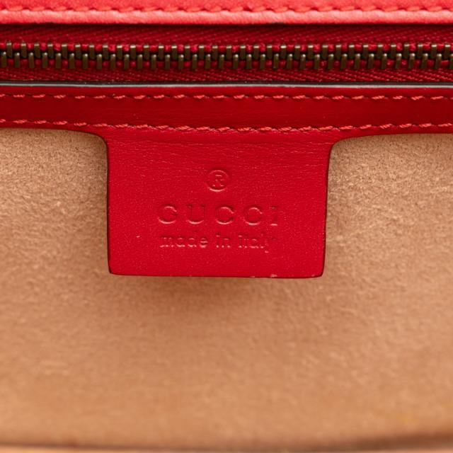 グッチ クイーンマーガレット ビー ハチ 蜂 トリコロール ショルダーバッグ 476542 ホワイト レッド ネイビー レザー GUCCI 【中古】_6