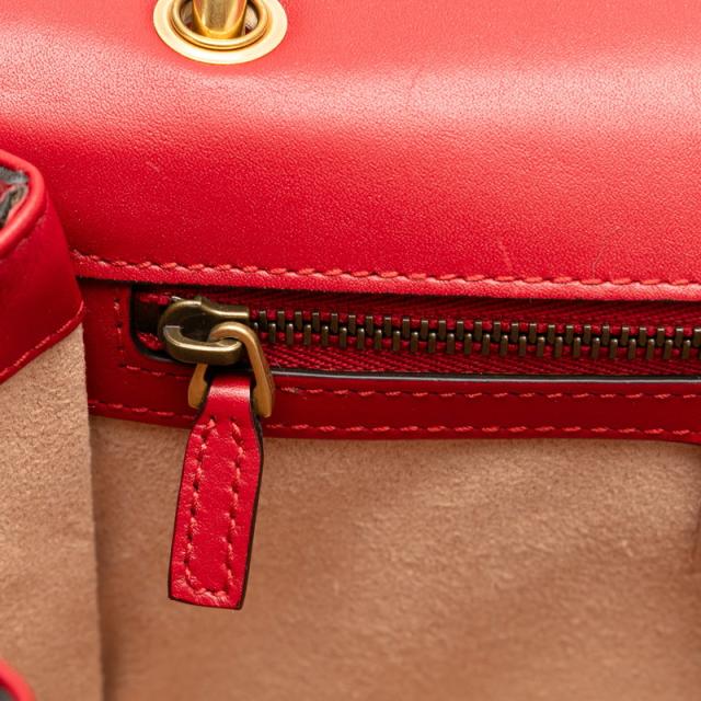 グッチ クイーンマーガレット ビー ハチ 蜂 トリコロール ショルダーバッグ 476542 ホワイト レッド ネイビー レザー GUCCI 【中古】_5