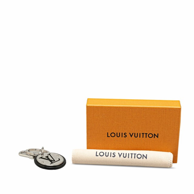 ルイ ヴィトン ポルト クレ LVサークル キーリング キーホルダー M00741 シルバー ブラック メタル レザー LOUIS VUITTON 【中古】