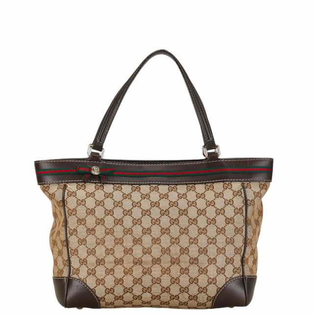 グッチ GGキャンバス シェリーライン メイフェア トートバッグ ハンドバッグ 257061 ベージュ キャンバス レザー GUCCI 【中古】