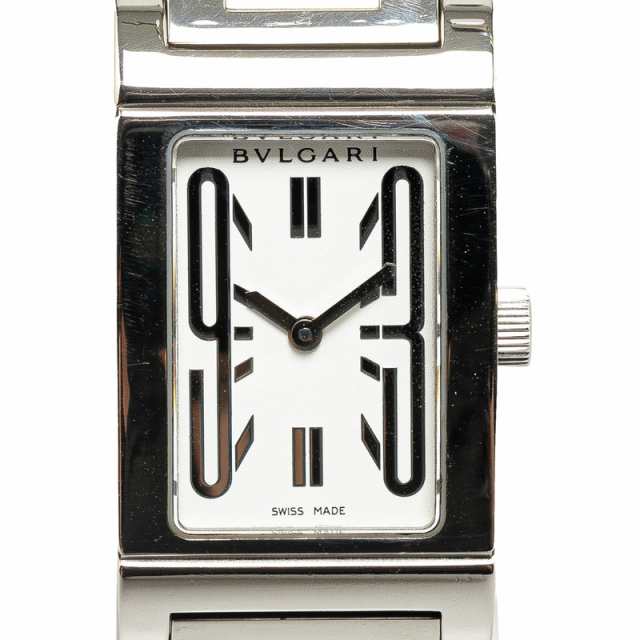 ブルガリ レッタンゴロ 腕時計 RT39S クオーツ ホワイト文字盤 ステンレススチール レディース BVLGARI 【中古】