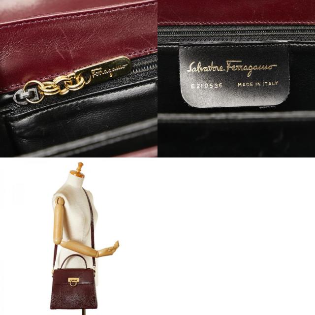 サルヴァトーレフェラガモ ガンチーニ ハンドバッグ ショルダーバッグ 2WAY E210536 ボルドー Salvatore Ferragamo 【中古】_9