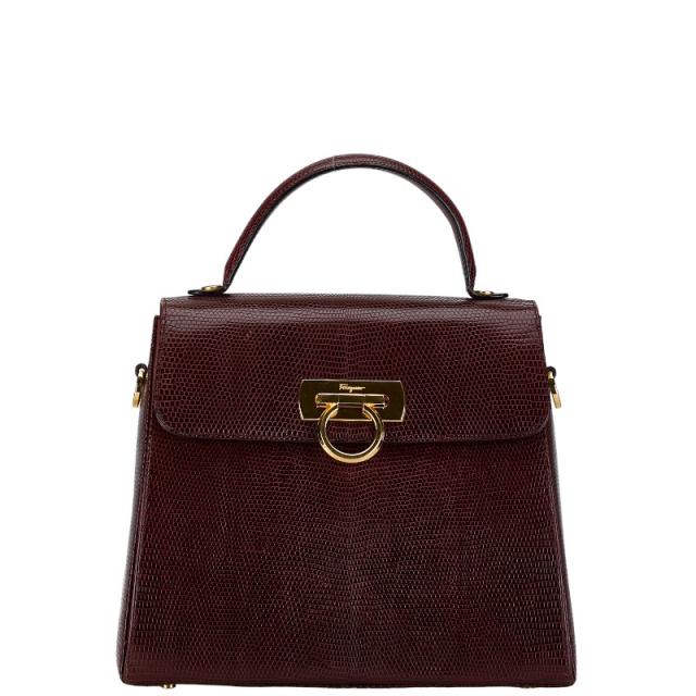 サルヴァトーレフェラガモ ガンチーニ ハンドバッグ ショルダーバッグ 2WAY E210536 ボルドー Salvatore Ferragamo 【中古】_1