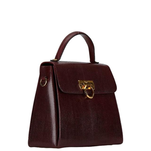 サルヴァトーレフェラガモ ガンチーニ ハンドバッグ ショルダーバッグ 2WAY E210536 ボルドー Salvatore Ferragamo 【中古】_2