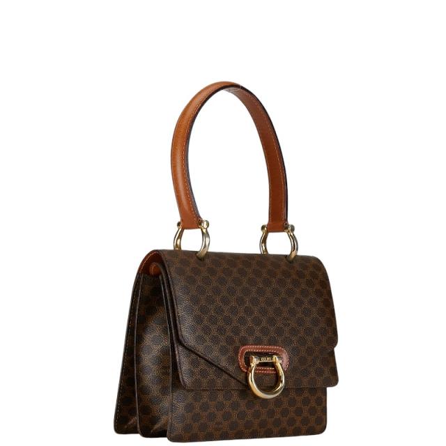 セリーヌ マカダム ハンドバッグ ブラウン PVC レザー レディース CELINE 【中古】_1