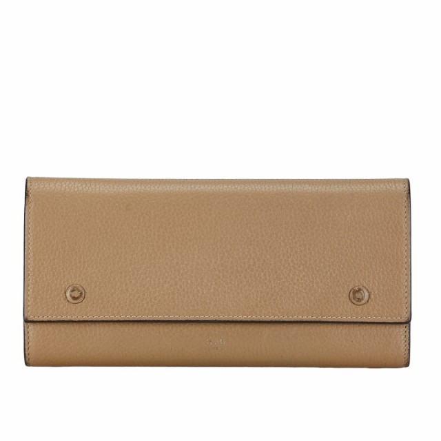 セリーヌ ラージフラップ 長財布 SPG5125 ベージュ レザー レディース CELINE 【中古】の通販は