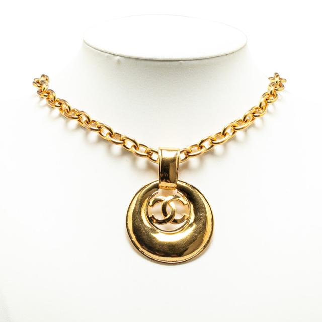 CHANEL シャネル ココマーク ネックレス ゴールド メッキ 9459 CHANEL - 【中古】 シャネル ネックレス ココマーク メタル