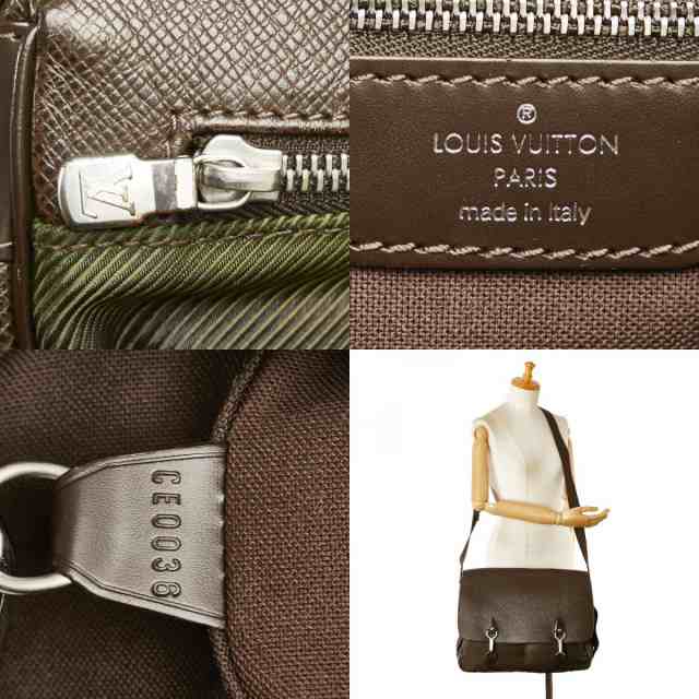 ルイ ヴィトン タイガ デルスー 斜め掛け ショルダーバッグ M30166 アカジュ ブラウン レザー メンズ LOUIS VUITTON 【中古】