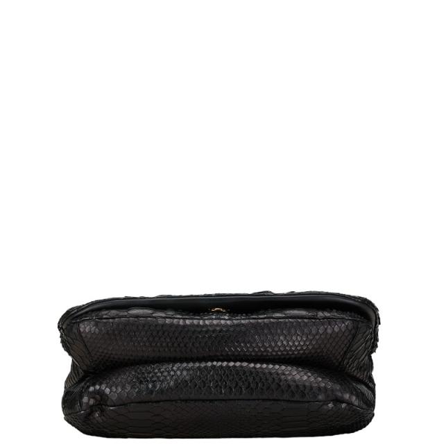 サルヴァトーレフェラガモ パイソン ロゴ ヴァラリボン ハンドバッグ ブラック レザー レディース Salvatore Ferragamo 【中古】_3