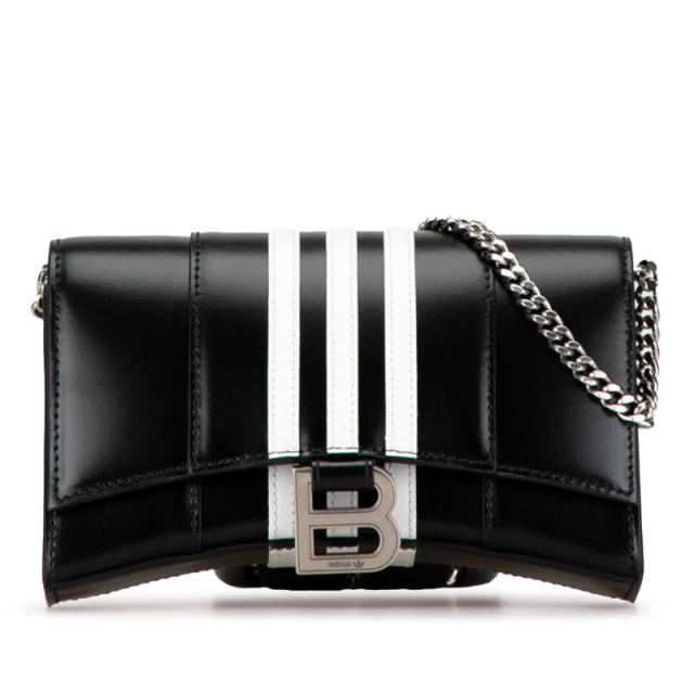 バレンシアガ ×adidas Hourglass アワーグラス 斜め掛け チェーンウォレット ショルダーバッグ  656050 ブラック BALENCIAGA 【中古】