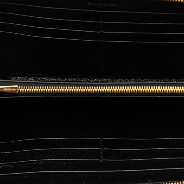 バレンシアガ ロゴ ラウンドファスナー 長財布 594290 ブラック レザー