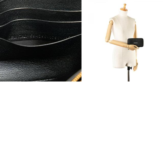 バレンシアガ ロゴ ラウンドファスナー 長財布 594290 ブラック レザー