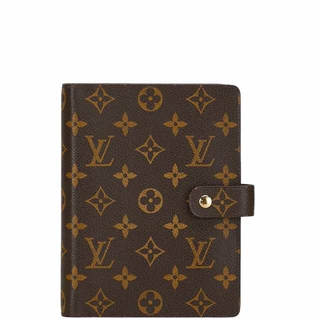 ルイ ヴィトン モノグラム アジェンダMM 手帳カバー R20105 ブラウン PVC レザー レディース LOUIS VUITTON 【中古】