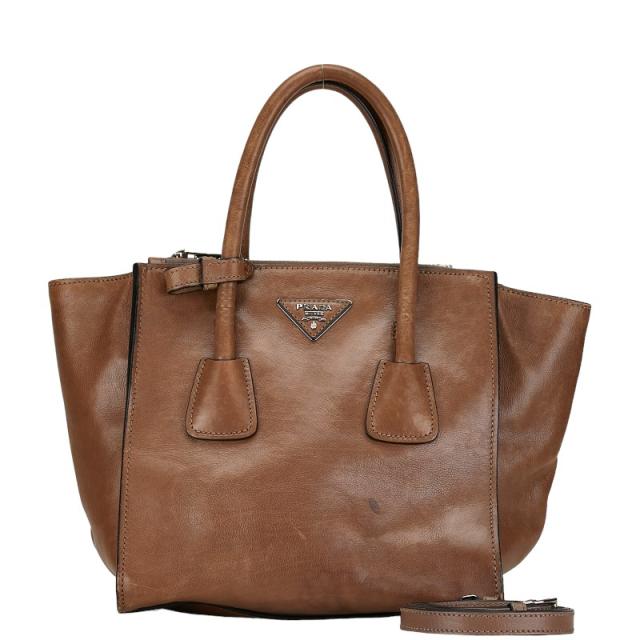 PRADA サフィアーノ2wayショルダーバッグブラウン