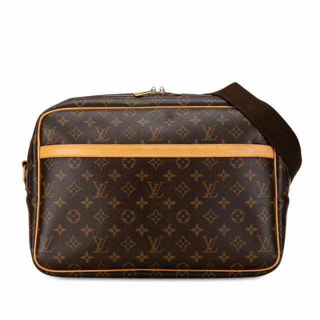 ルイ ヴィトン モノグラム リポーターGM 斜め掛け ショルダーバッグ M45252 ブラウン PVC レザー レディース LOUIS VUITTON 【中古】