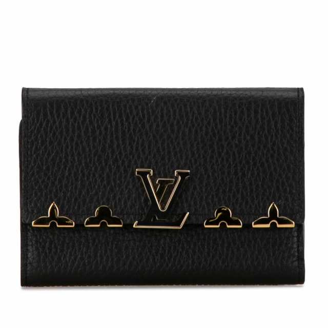 ルイ ヴィトン ポルトフォイユ カプシーヌ コンパクト 二つ折り財布 M82764 ノワール ブラック カーフ レザー LOUIS VUITTON 【中古】