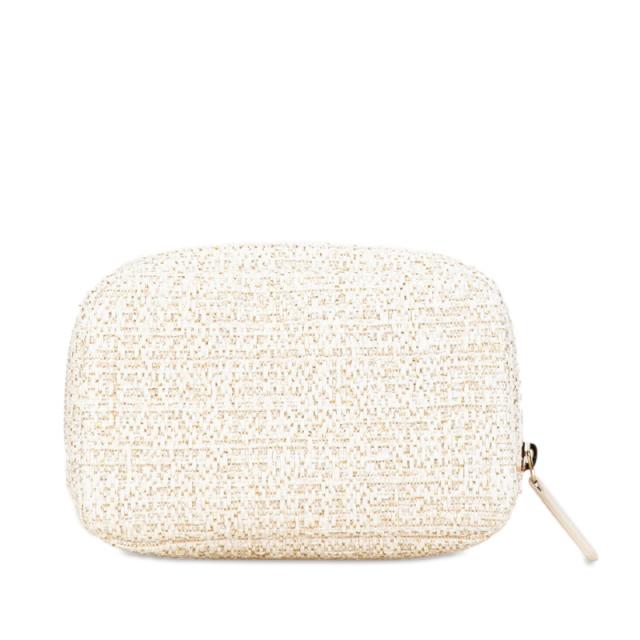 シャネル ドーヴィル ポーチ ホワイト ゴールド ツイード レディース CHANEL 【中古】_2