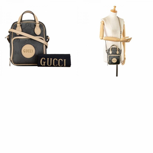 グッチ グッチ オフ ザ グリッド ショルダーバッグ ハンドバッグ 2WAY 625850 グレー ベージュ ナイロン レザー GUCCI 【中古】