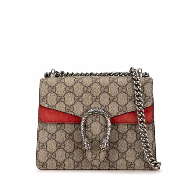 グッチ GGスプリーム ディオニュソス チェーン ショルダーバッグ 421970 ベージュ レッド PVC スウェード レディース GUCCI 【中古】